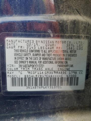3N1AB7AP6KY313701 Nissan SENTRA S