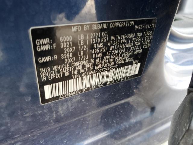 4S4WMAPD2K3455233 Subaru 2019