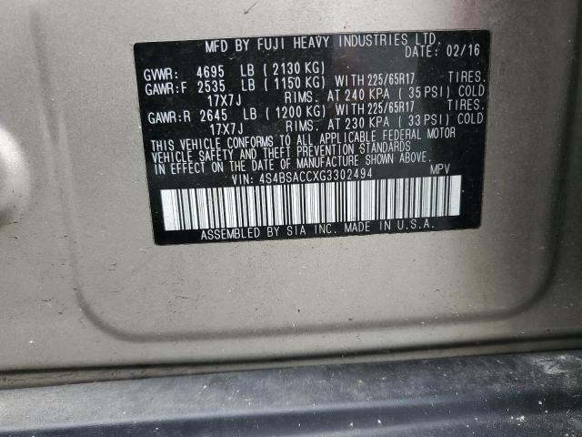 4S4BSACCXG3302494 Subaru OUTBACK 2.