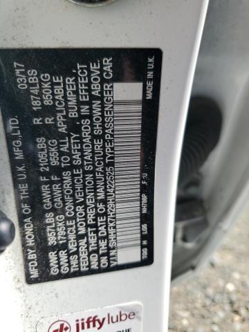 SHHFK7H29HU422525 Honda Civic Lx