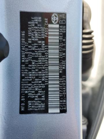 5YFBURHE0HP640311 Toyota 2zr-fe