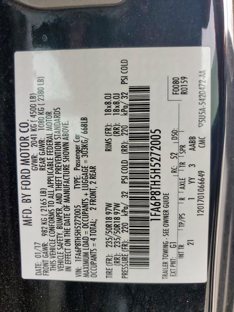 1FA6P8TH5H5272005 Ford Mustang