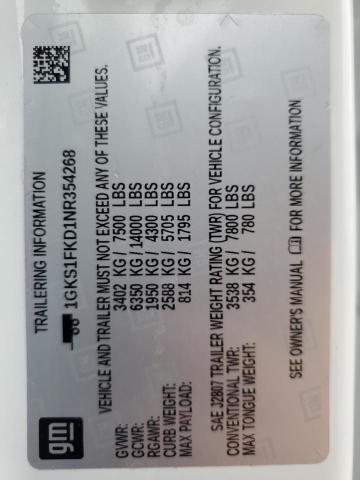 1GKS1FKD1NR354268 GMC YUKON XL C