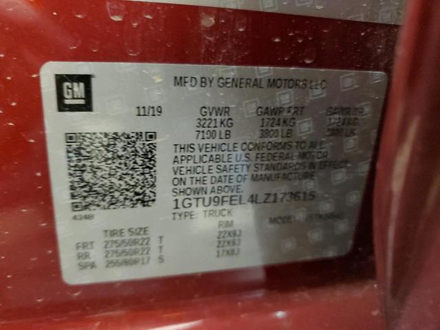 1GTU9FEL4LZ173615 GMC l87 - di dfm, alum, gen 5