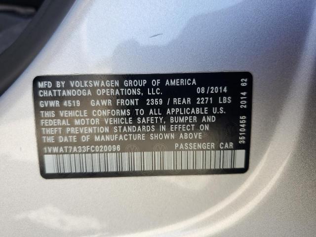 1VWAT7A33FC020096 Volkswagen Passat