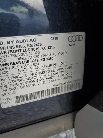 WA1BNAFY5J2229030 Audi Q5 PREMIUM