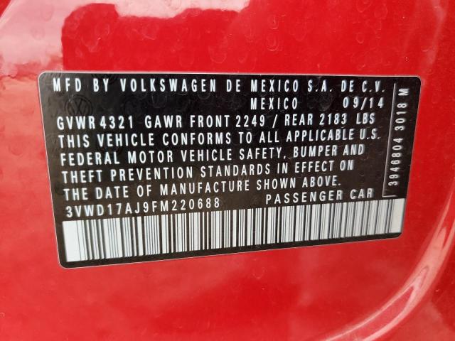 3VWD17AJ9FM220688 Volkswagen JETTA SE