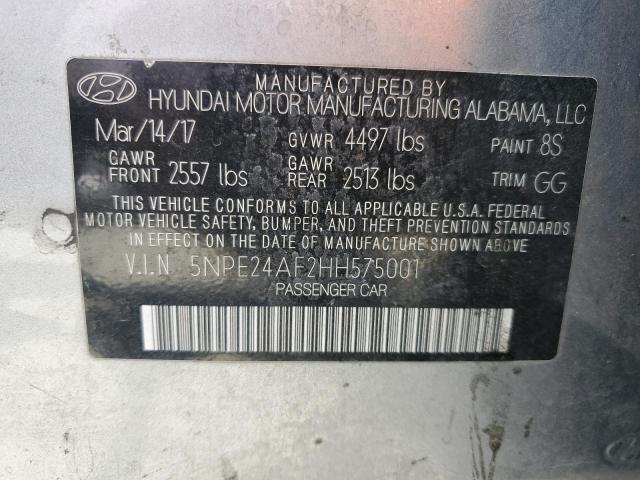 5NPE24AF2HH575001 Hyundai Sonata