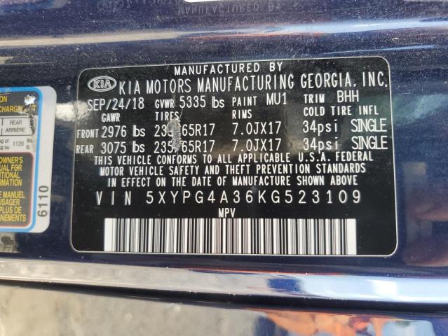 5XYPG4A36KG523109 KIA SORENTO L