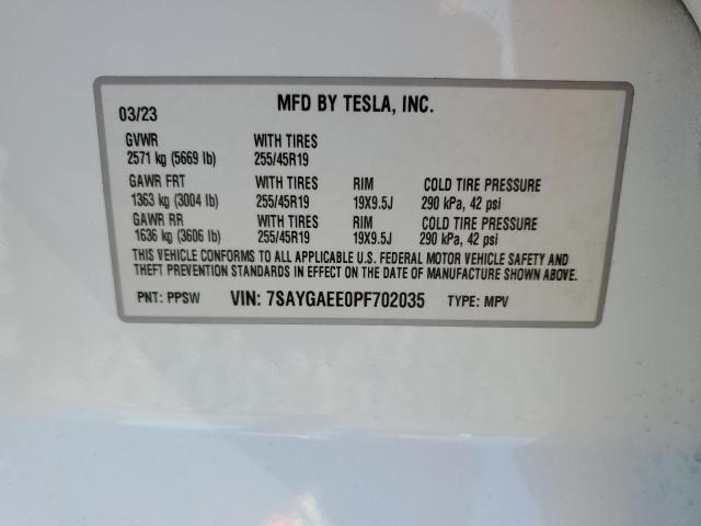7SAYGAEE0PF702035 Tesla 2023