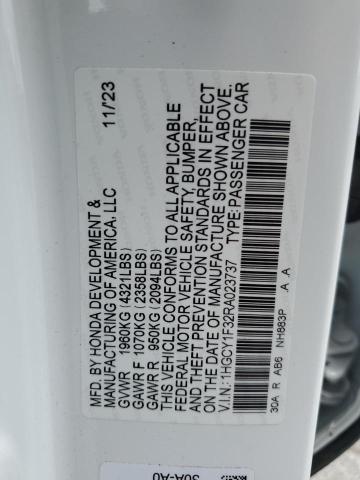 1HGCY1F32RA023737 Honda l15be