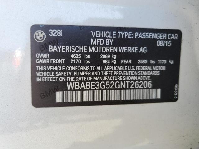 WBA8E3G52GNT26206 BMW 328 XI SUL