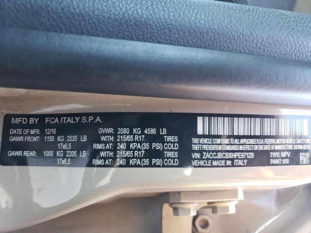 ZACCJBCBXHPE97129 Jeep 2017