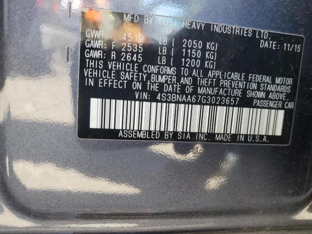 4S3BNAA67G3023657 Subaru 2.5l u5