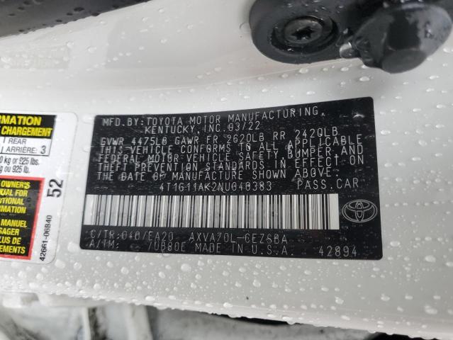4T1G11AK2NU040383 Toyota CAMRY SE