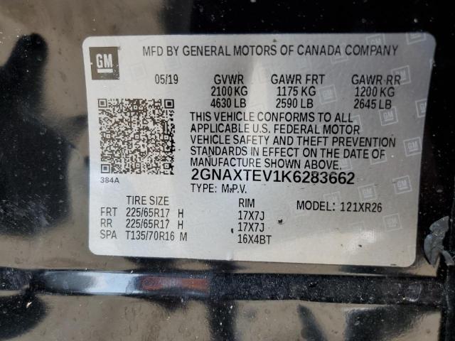 2GNAXTEV1K6283662 Chevrolet EQUINOX LT
