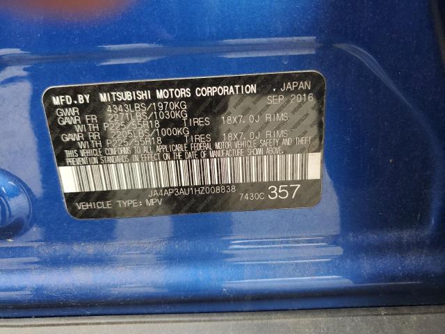JA4AP3AU1HZ008838 Mitsubishi Outlander