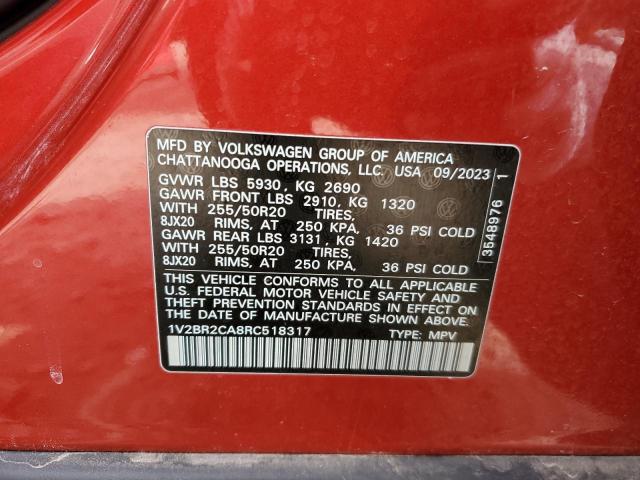 1V2BR2CA8RC518317 Volkswagen ATLAS SEL
