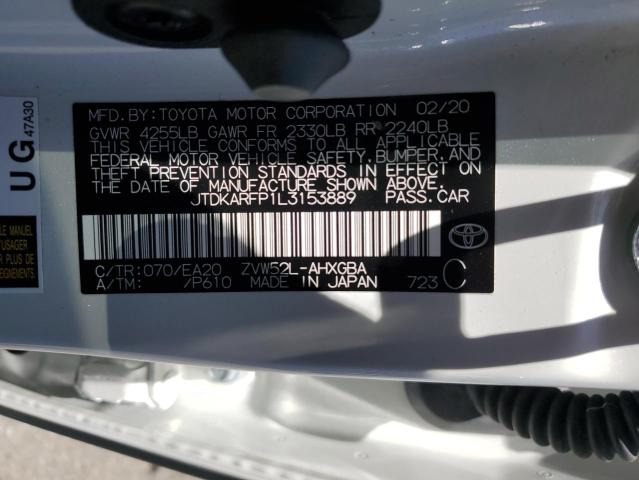 JTDKARFP1L3153889 Toyota 2zr-fxe+1nm+1sm