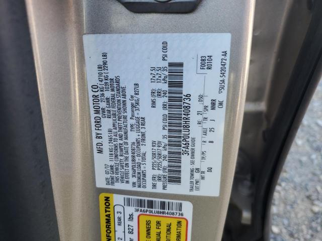 3FA6P0LU8HR408736 Ford 2.0l 4v atk hev