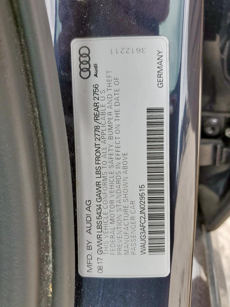 WAUG3AFC2JN029515 Audi A6 PREMIUM