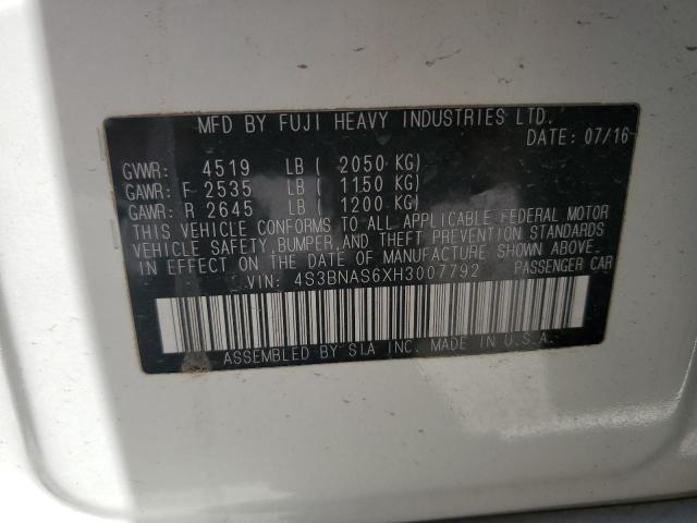 4S3BNAS6XH3007792 Subaru u5