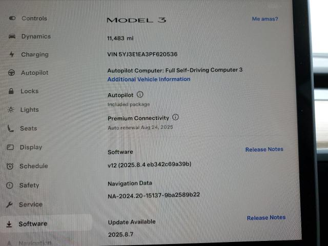 5YJ3E1EA3PF620536 Tesla 2023