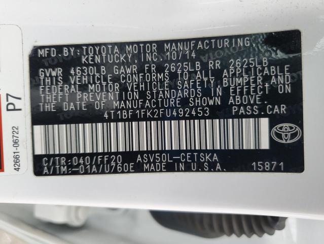 4T1BF1FK2FU492453 Toyota 2ar-fe