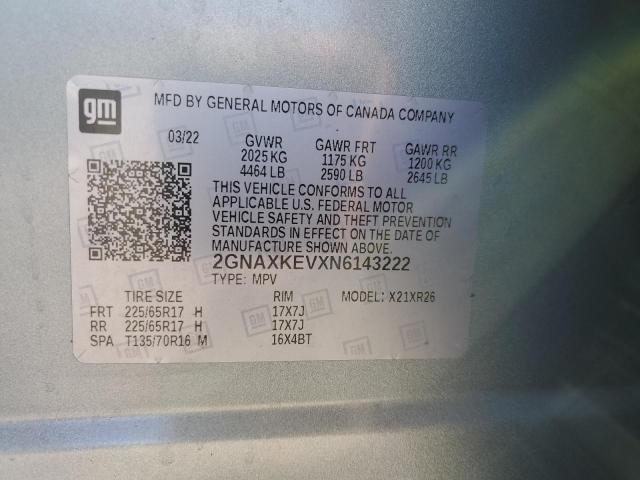 2GNAXKEVXN6143222 Chevrolet lyx