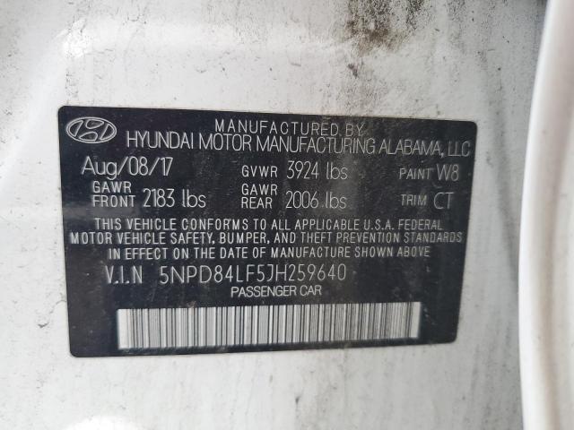 5NPD84LF5JH259640 Hyundai ELANTRA SE