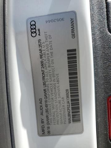 WAUBNCF52JA136928 Audi 2018