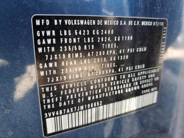 3VV4B7AX7JM198852 Volkswagen 2018