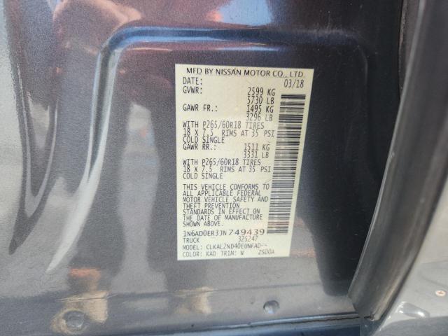 1N6AD0ER3JN749439 Nissan FRONTIER S