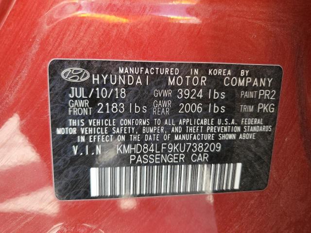 KMHD84LF9KU738209 Hyundai ELANTRA SE