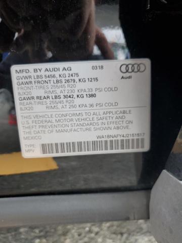 WA1BNAFY4J2151517 Audi 2018