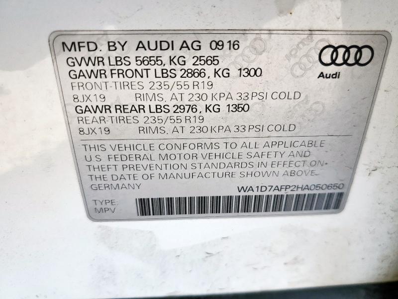 WA1D7AFP2HA050650 Audi Q5 PREMIUM