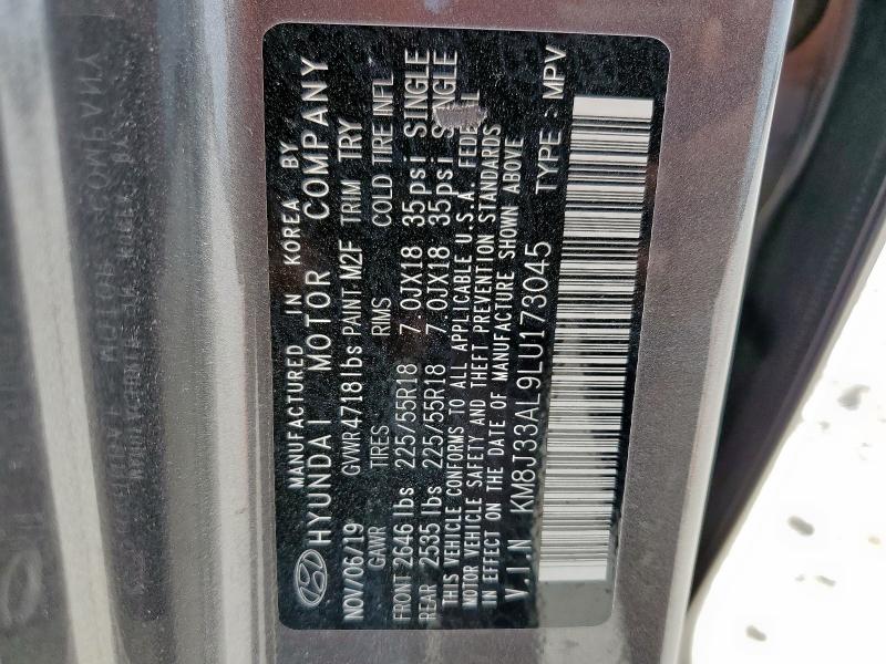 KM8J33AL9LU173045 Hyundai gdi theta ii