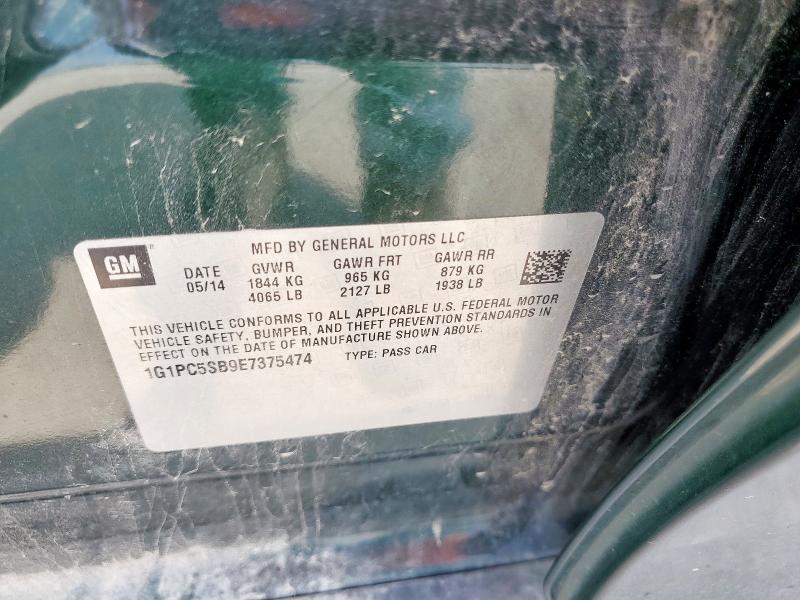1G1PC5SB9E7375474 Chevrolet CRUZE LT