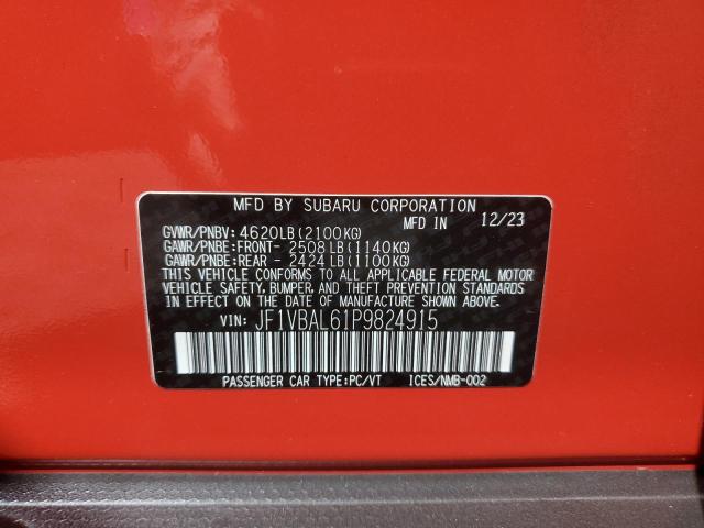 JF1VBAL61P9824915 Subaru dib