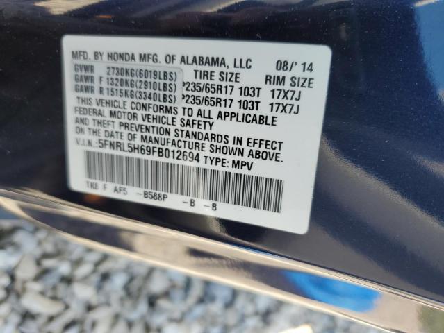 5FNRL5H69FB012694 Honda ODYSSEY EX