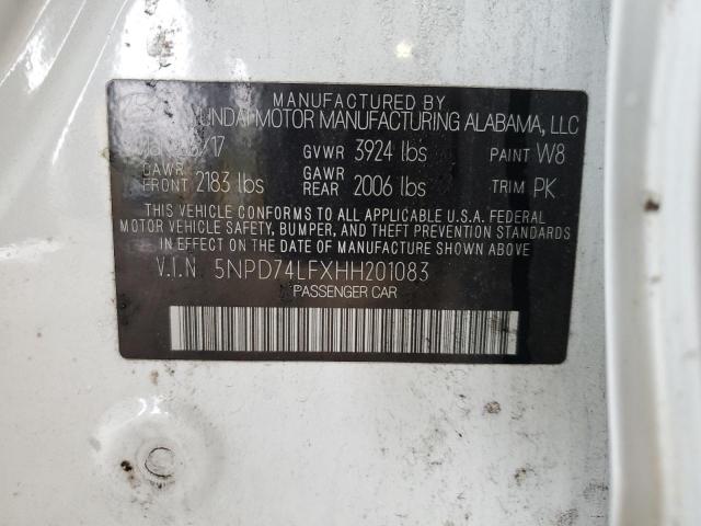5NPD74LFXHH201083 Hyundai ELANTRA SE