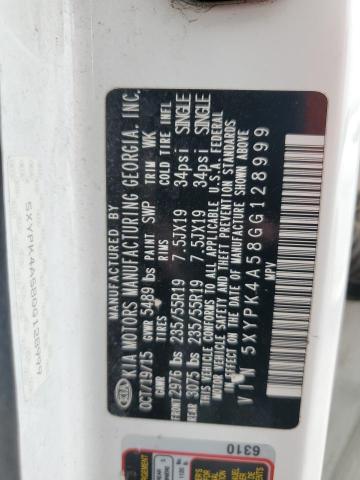 5XYPK4A58GG128999 KIA SORENTO SX