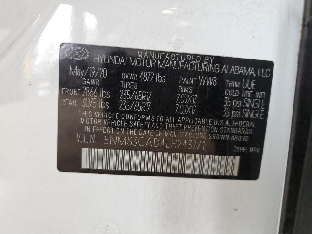 5NMS3CAD4LH243771 Hyundai SANTA FE S