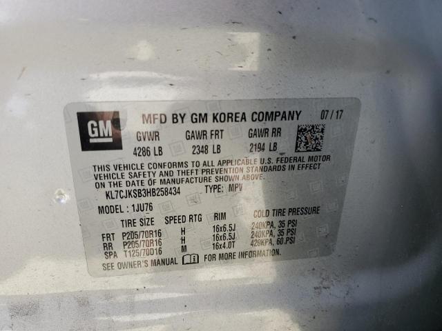 KL7CJKSB3HB258434 Chevrolet Trax