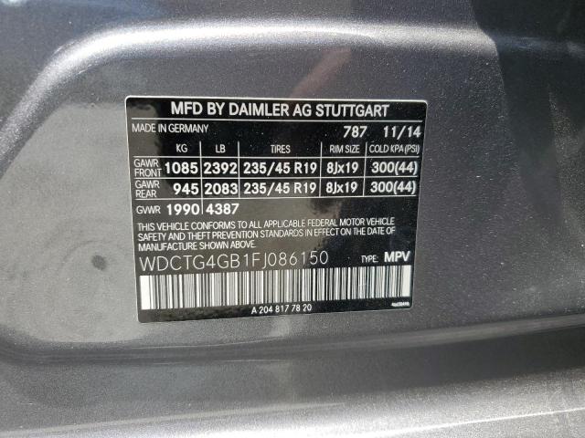 WDCTG4GB1FJ086150 Mercedes-Benz GLA 250 4M