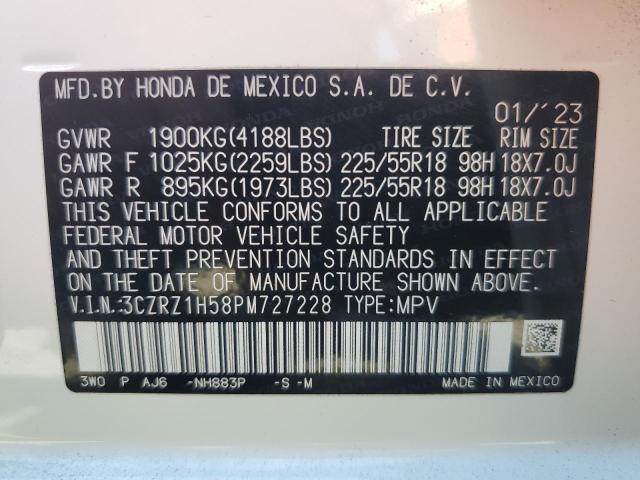 3CZRZ1H58PM727228 Honda HR-V SPORT
