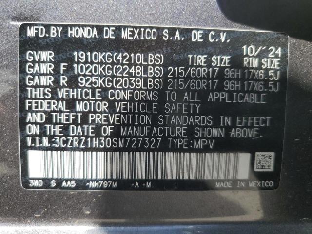 3CZRZ1H30SM727327 Honda k20z5