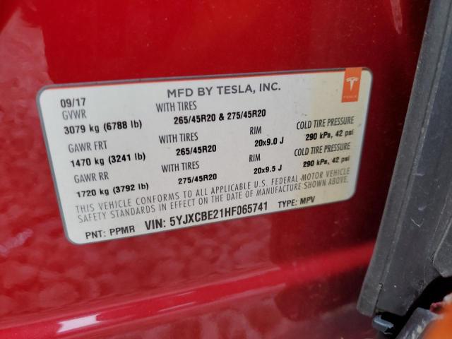 5YJXCBE21HF065741 Tesla MODEL X