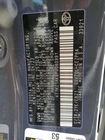 4T1KZ1AK8PU080991 Toyota 2gr-fks