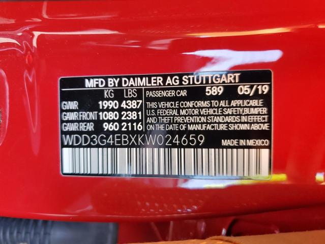 WDD3G4EBXKW024659 Mercedes-Benz m260